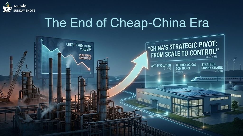 Infographic showing the shift from growth to control in global manufacturing.